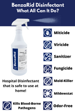 Load image into Gallery viewer, BenzaRid Disinfectant - Virucide - Fungicide - Cleaner - 32 oz Bottle
