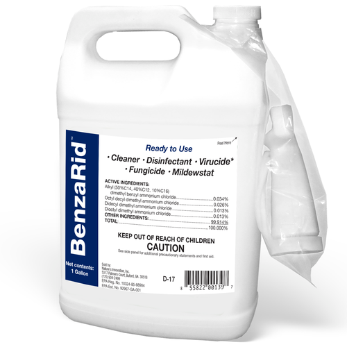 BenzaRid Disinfectant - Virucide - Fungicide - Cleaner | 1-Gallon